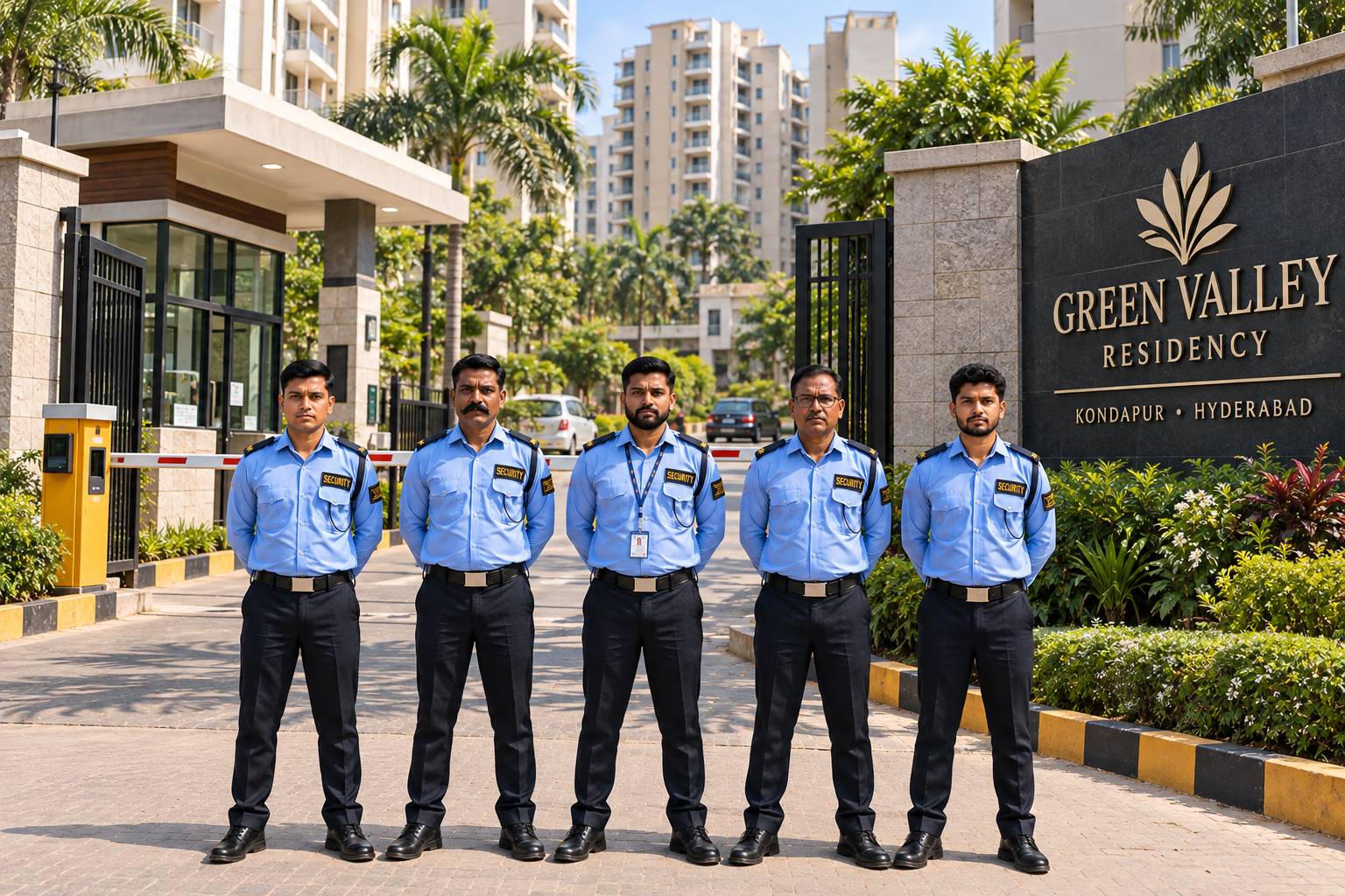 Indian security guards in uniform